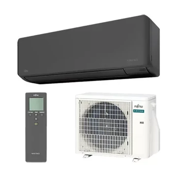 FUJITSU AIRSTAGE ASEH12KMCG-B/AOEH12KMCG Oldalfali split klíma készlet (Fekete) WIFI 3,4 kW Hősz. Inver. R32