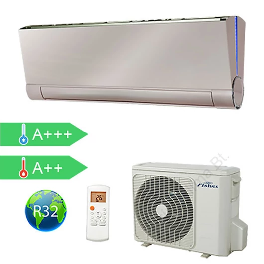 FISHER   FSAUIF-Art-93AE3-G (kültéri + beltéri egység) Oldalfali split klíma(GOLDEN) 2,64 kW,Hősz, Inverter , R32, WIFI csatlakozási opció